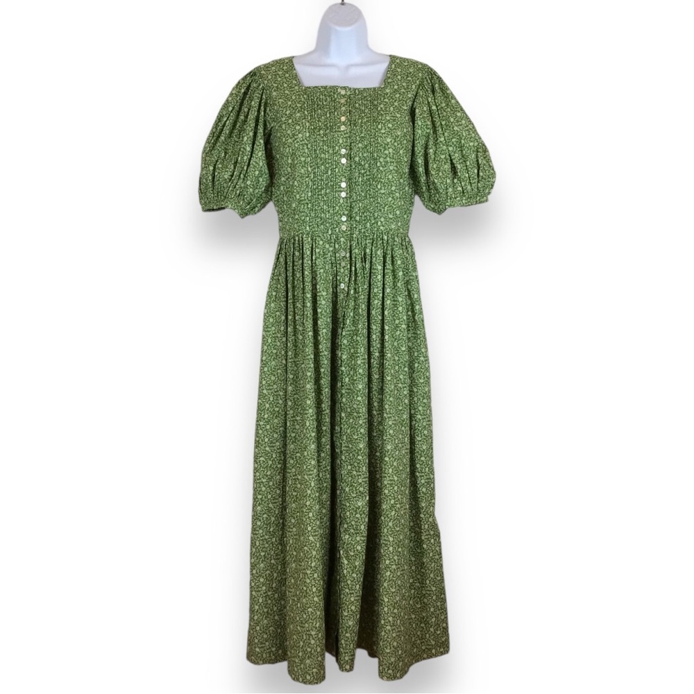 DÔEN Asheville Dress Green Cottage Daisy Floral size Med